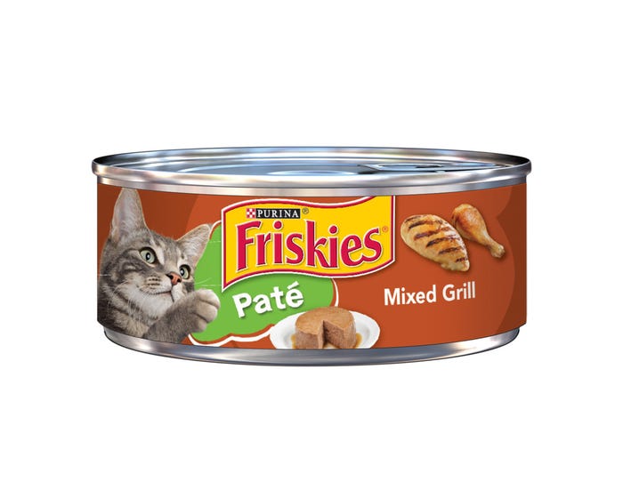 Purina Friskies Pate Mixed Grill Adult Wet Cat Food， 5.5 oz. Can