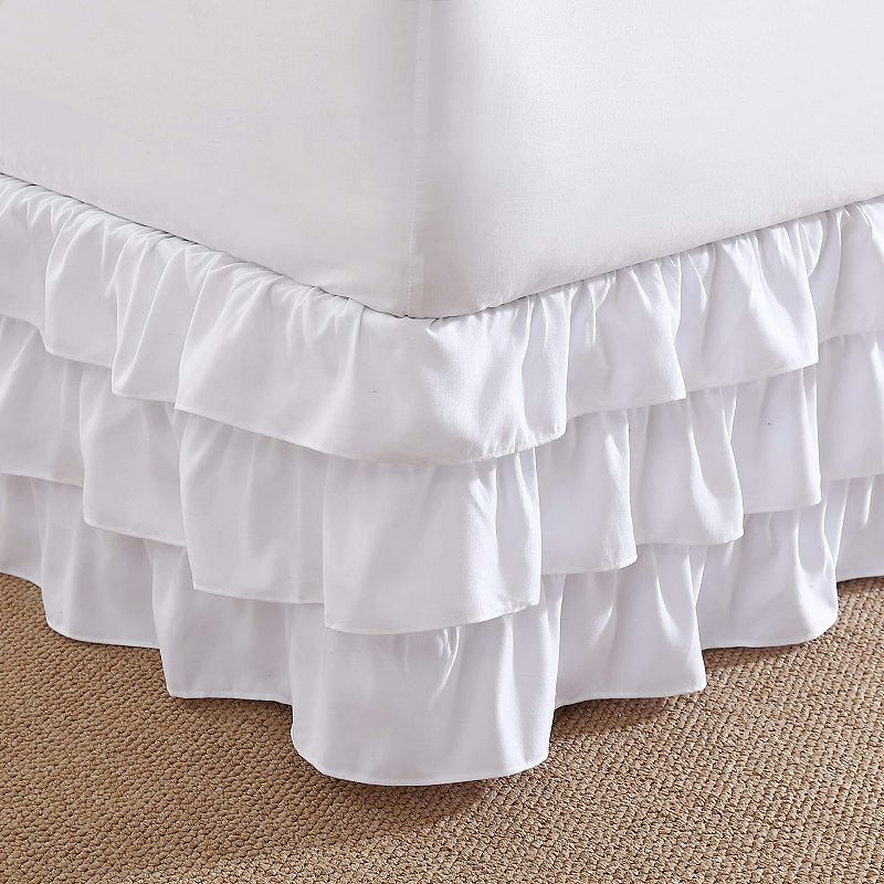 Poppy and Fritz Solid White Bedskirt