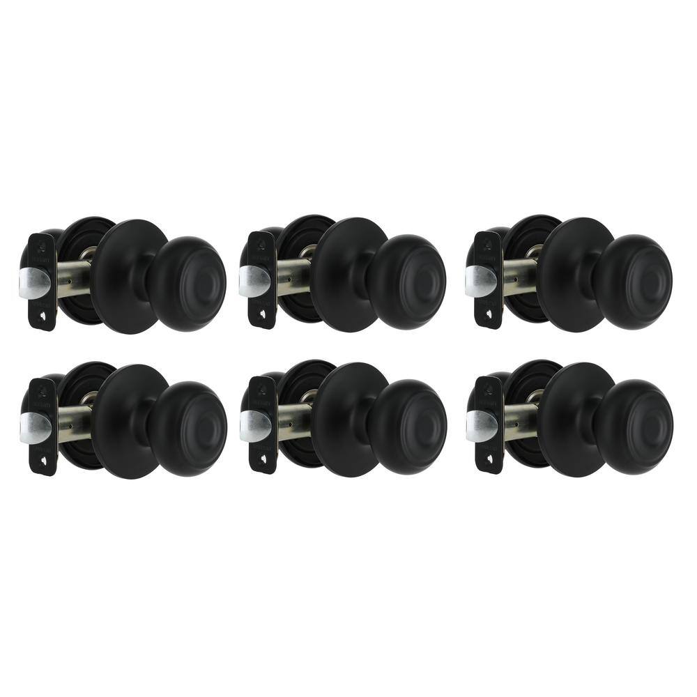 Defiant Hartford Matte Black HallCloset Door Knob Contractor Pack 32TGX930BD6