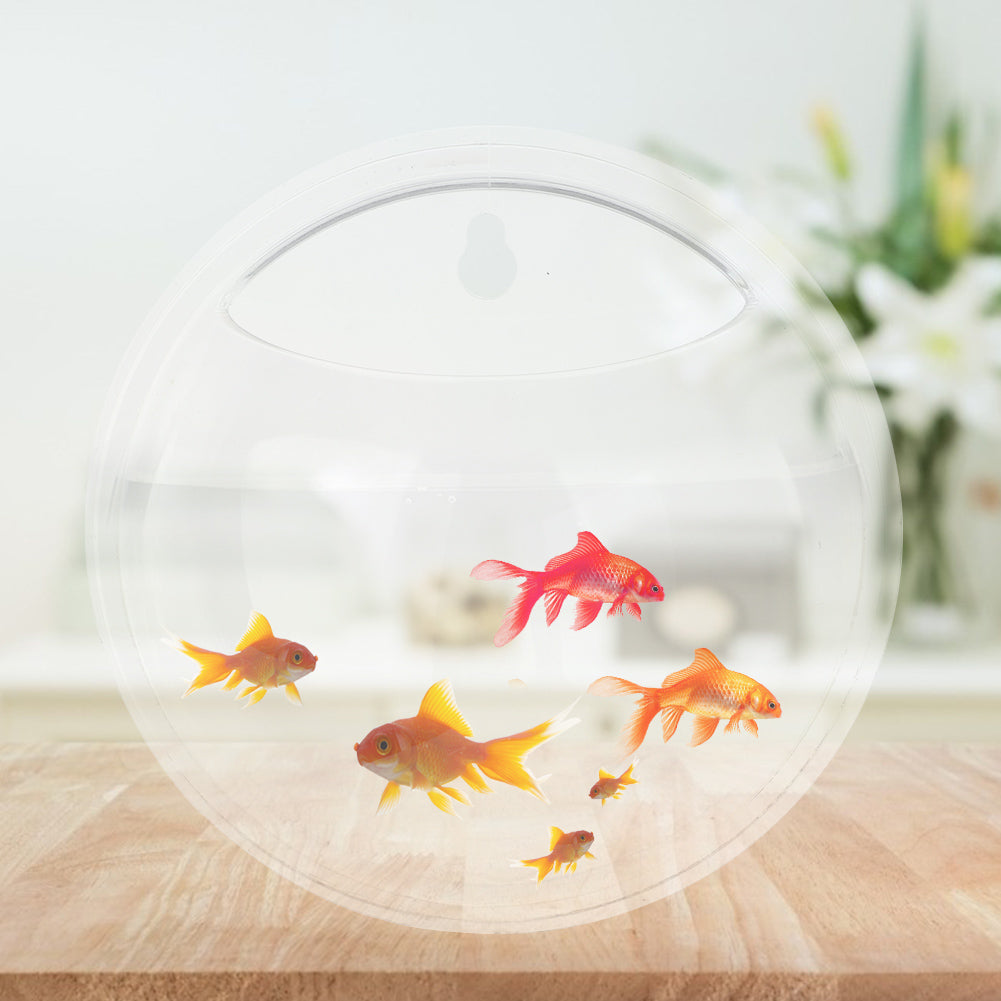 Wall Hanging Fish Tank Round Wall Mounted Hanging Fish Aquarium Plant Vase Home Decoration Pot