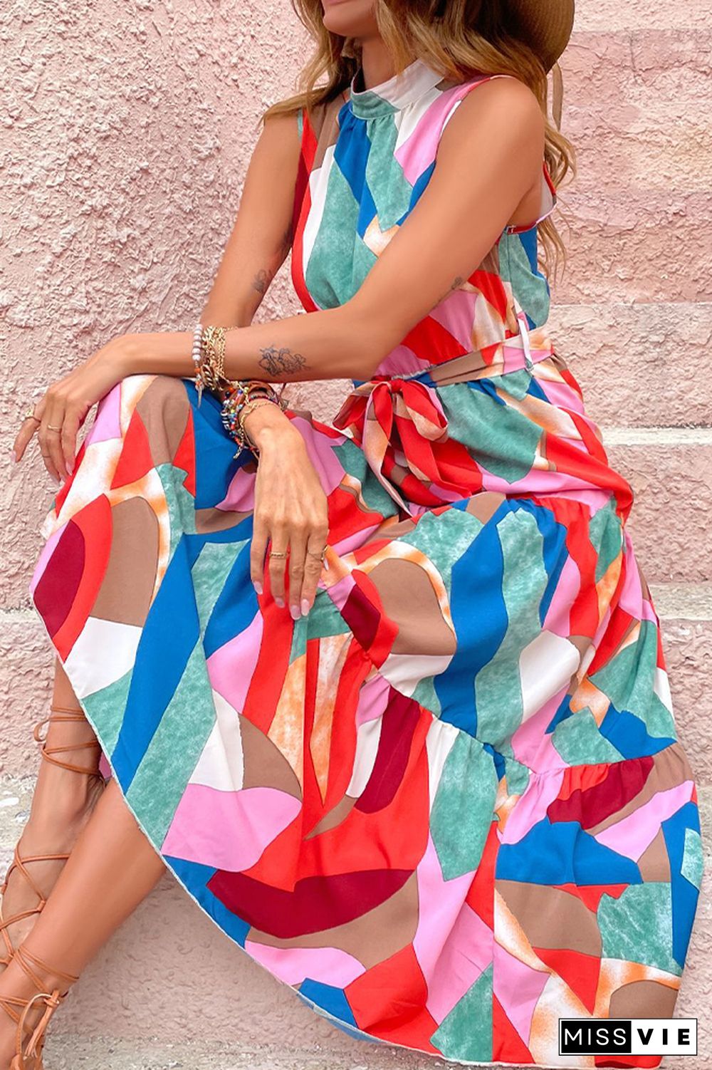 Colorful Sleeveless Long Maxi Dress Wholesale