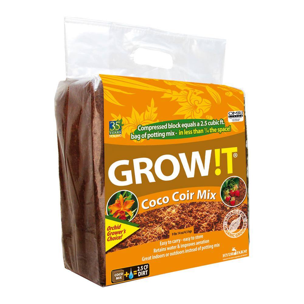 GROW!T Coco Coir Mix Block for Hydroponics Indoor and Outdoor Plants JSCCM25