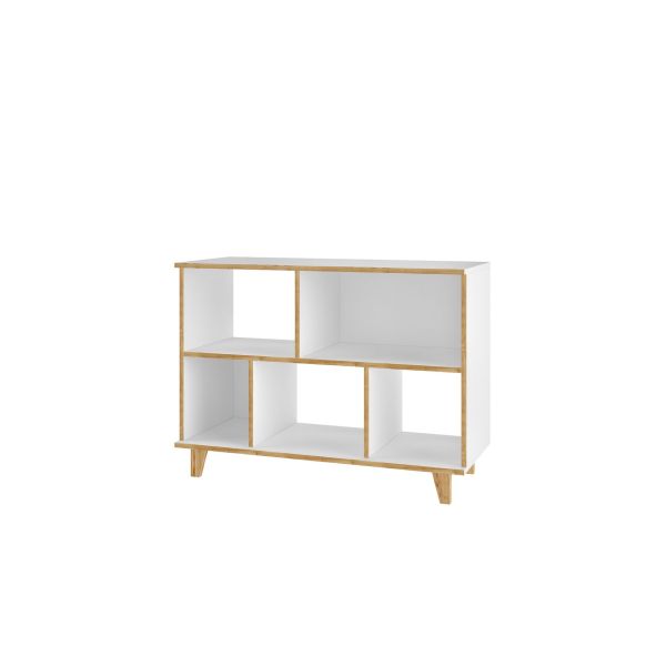 Minetta Low Bookcase in White