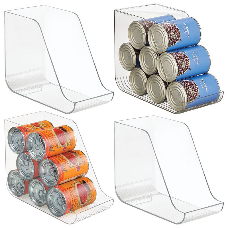 mDesign 10.98 x 5.44 x 8.41 Plastic Can Organizer Bin For Kitchen and Fridge Storage， 4 Pack