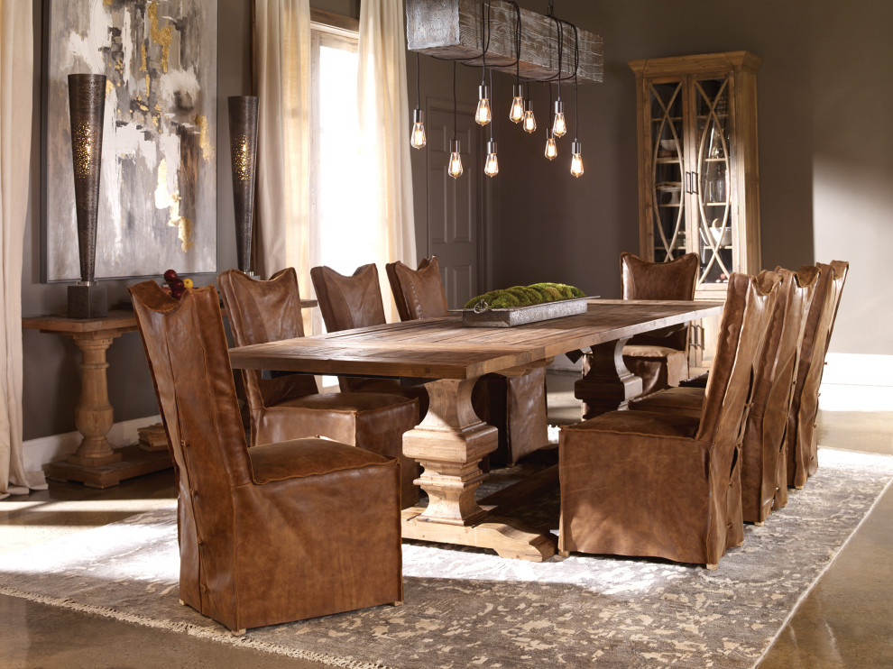 Uttermost 23447 2 Delroy Armless Chairs  Cognac  Set Of 2   Contemporary   Dining Chairs   by Lighting World Decorators  Houzz
