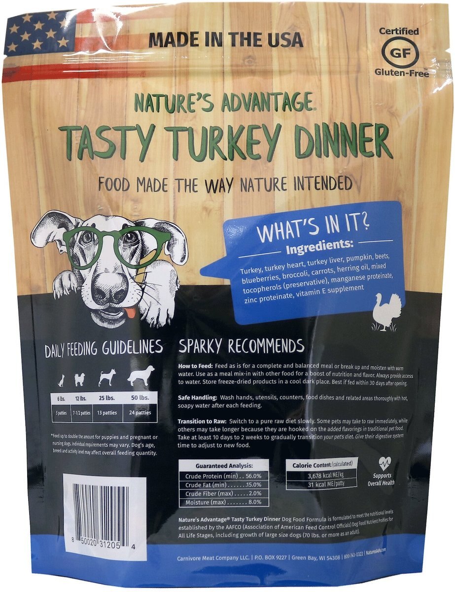 Nature's Advantage Grain-Free Tasty Turkey Dinner Dry Dog Food， 14-oz bag