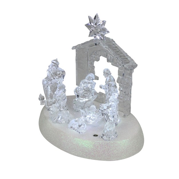 Clear Battery Operated Led Lighted Christmas Nativity Scene