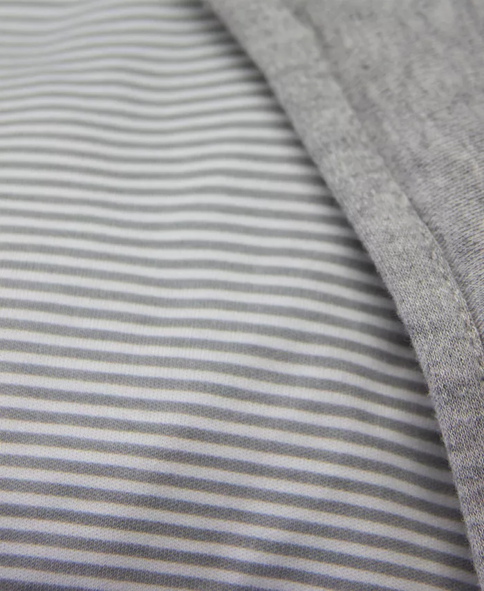 Living Textiles Quilted Comforter - Grey Marl + Grey Heathered Stripes