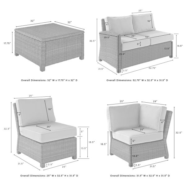 Bradenton 5Pc Outdoor Sectional Set - Sunbrella