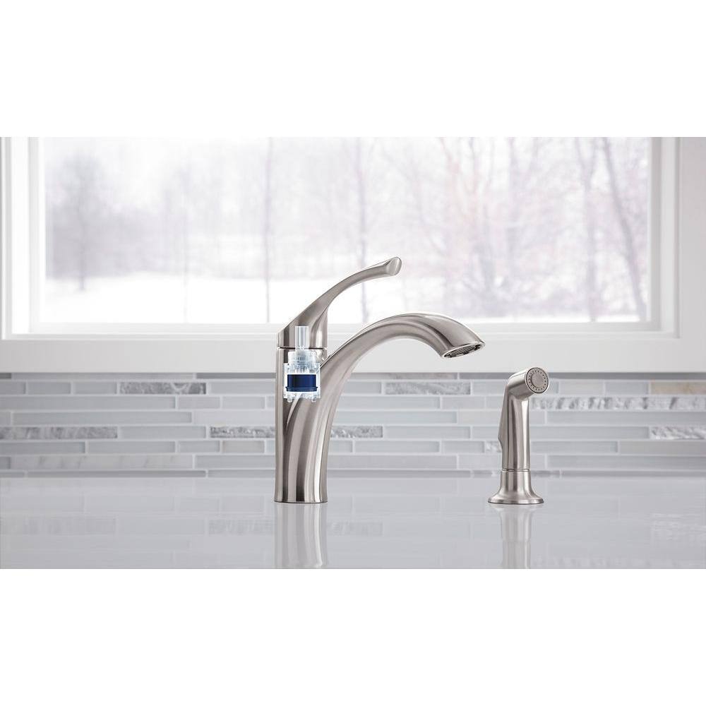 KOHLER Mistos Standard Single-Handle Pull-Out Sprayer Kitchen Faucet in Vibrant Stainless Steel With Side Sprayer K-R72509-VS