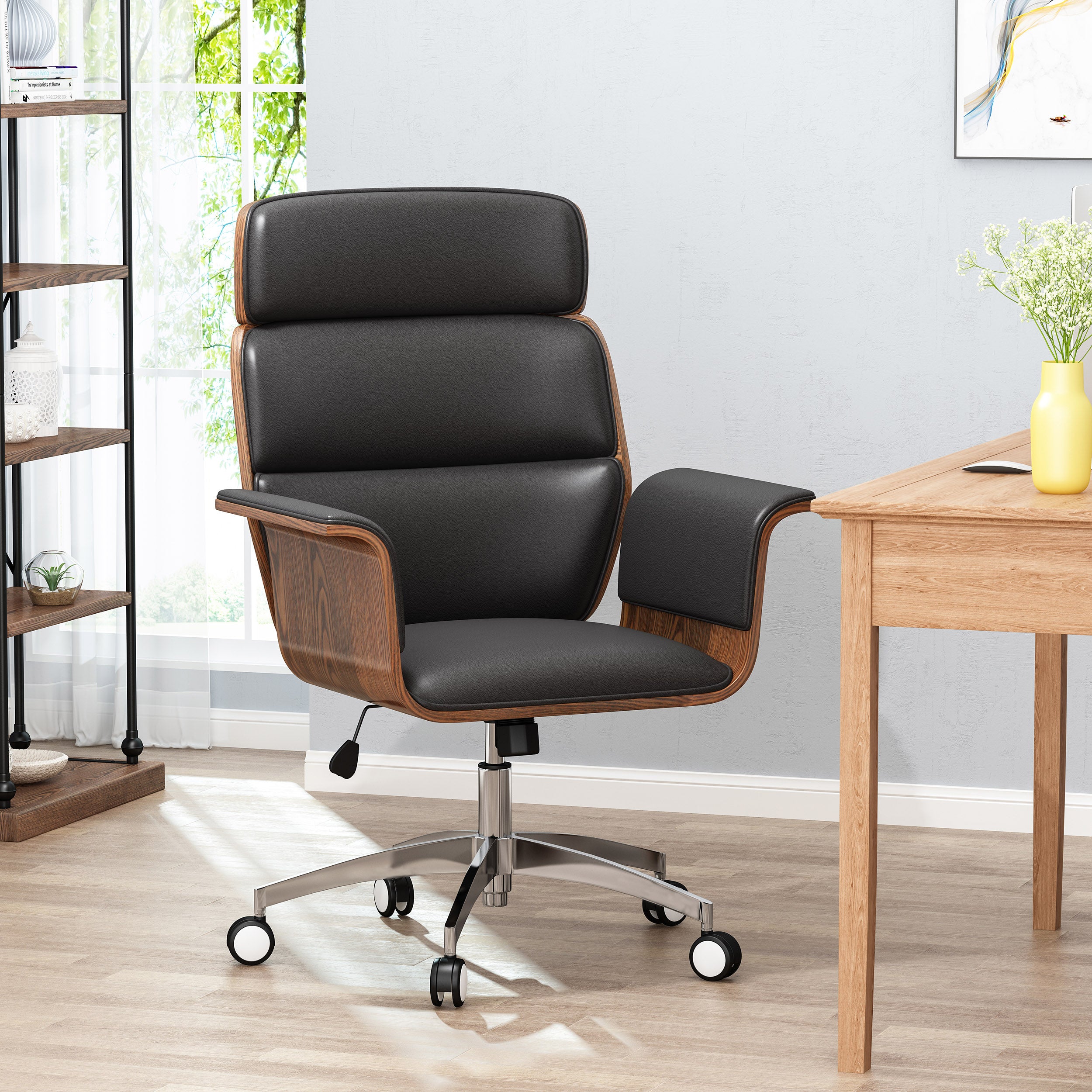 Aleigha Mid-Century Modern Swivel Office Chair