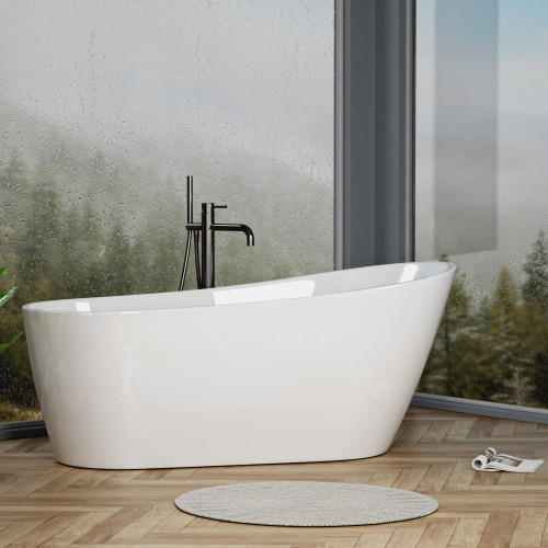 Acrylic Freestanding Soaking Bathtub 55 white W54...