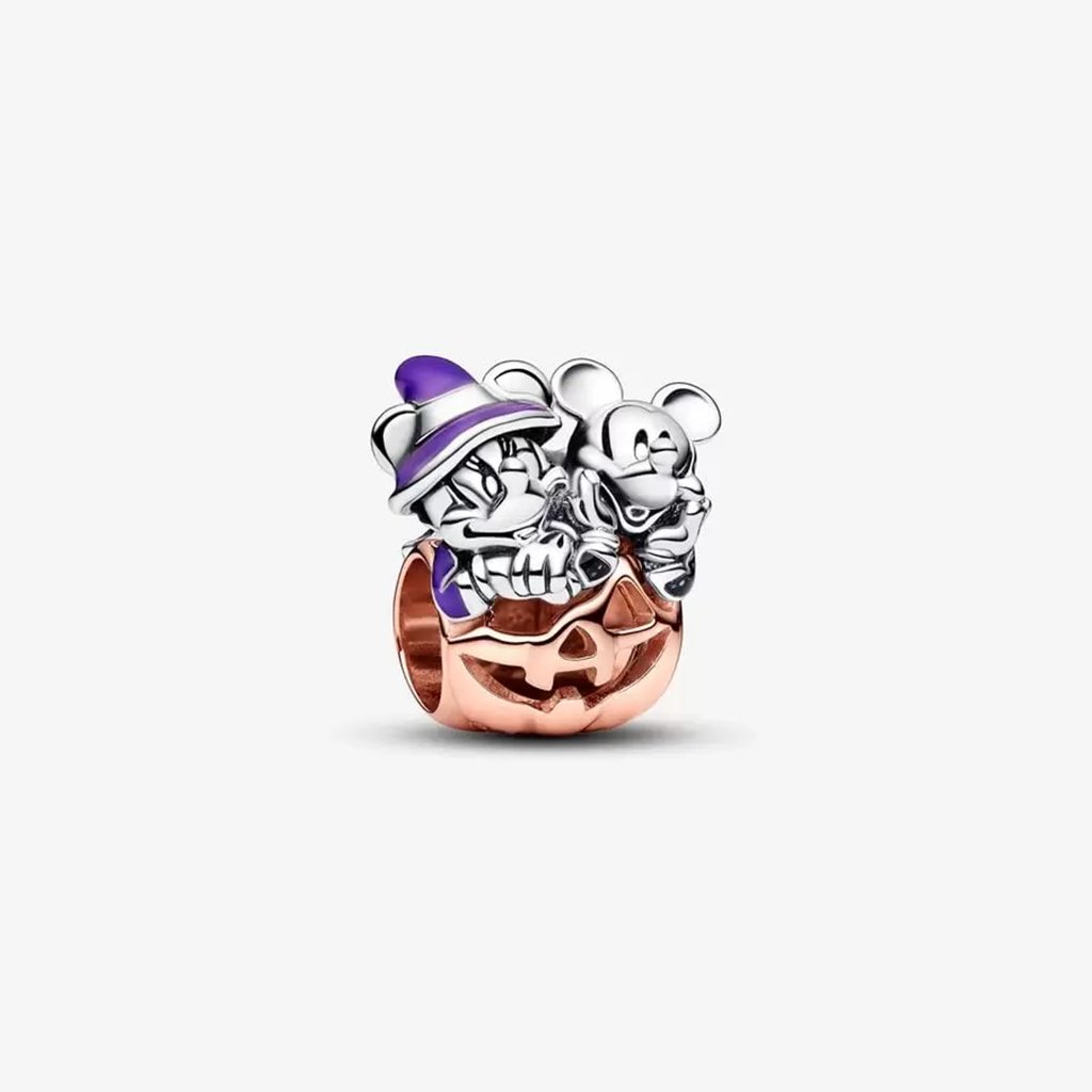 PANDORA   Disney Mickey Mouse & Minnie Mouse Halloween Pumpkin Charm