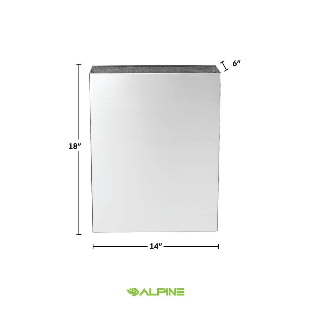 Alpine Industries 6 Gal. Stainless Steel Surface-Mounted Waste Receptacle Trash Can 491