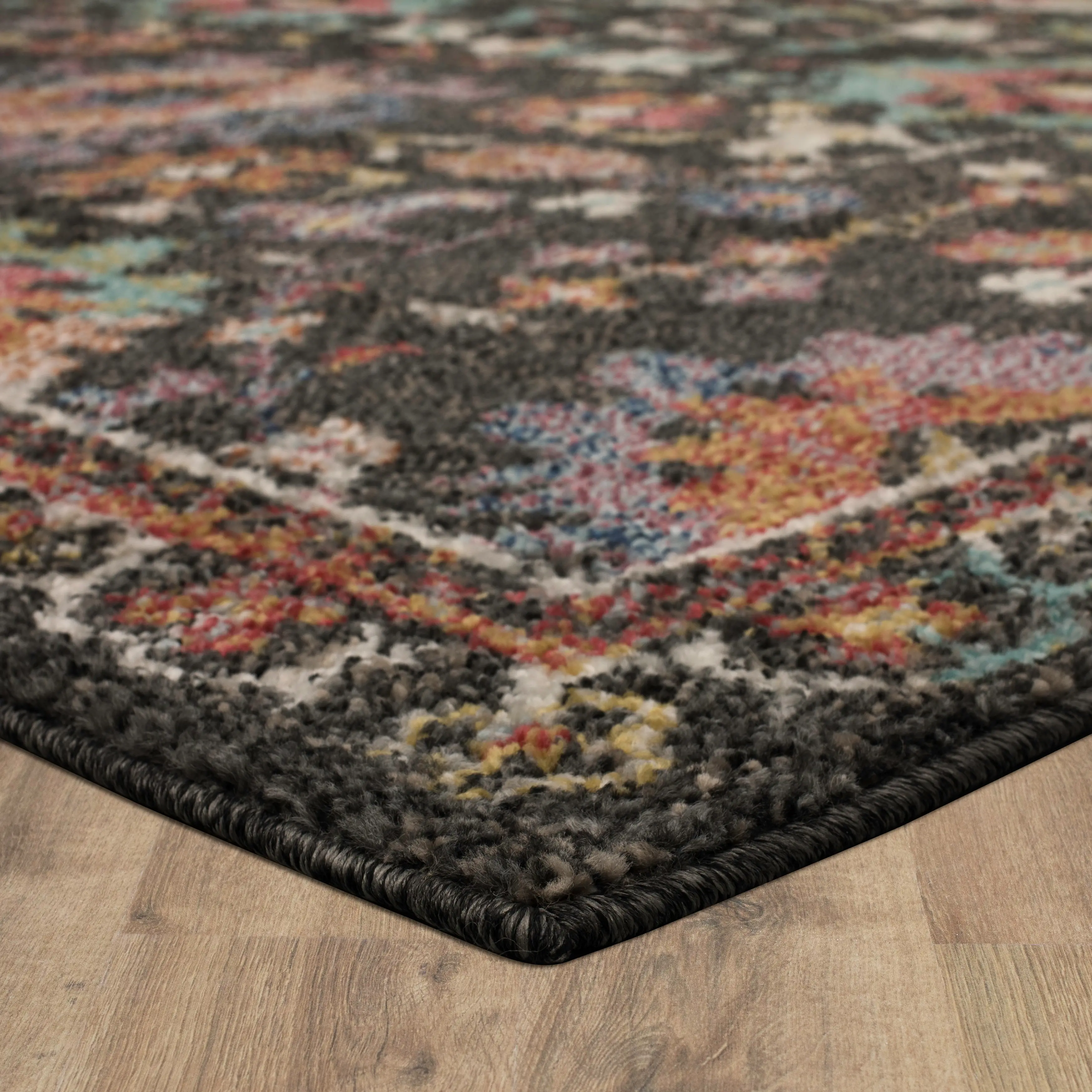 Whimsey 5 x 8 Martin Black Multicolor Area Rug