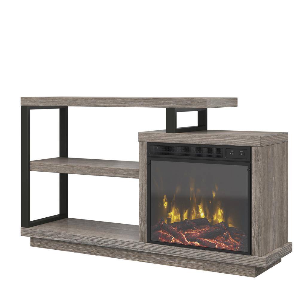 Twin Star Home 59.5 in. Freestanding Wooden Electric Fireplace TV Stand in Colton Oak 117840