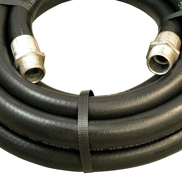 Apache 98108520 3 4 Inch Diameter 15 Foot Long Farm Fuel Transfer Hose With Male To Male Crimped Couplings And Anti Kink Strain Relief Springs Black