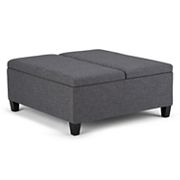 Simpli Home Ellis Coffee Table Storage Ottoman