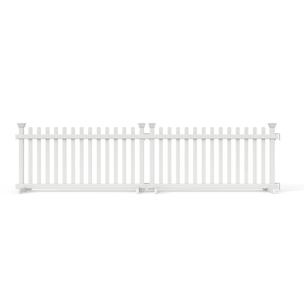 Zippity Outdoor Products Portable Puppy 2 ft. x 4 ft. White Vinyl Fence Panel Kit (2 Pack) ZP19055