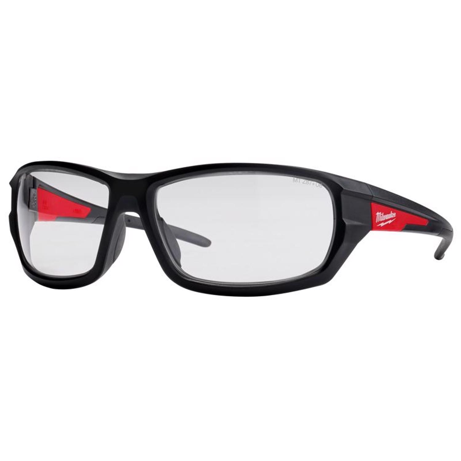 MW Anti-Fog Performance Safety Glasses Clear Lens Black/Red Frame 1 pc