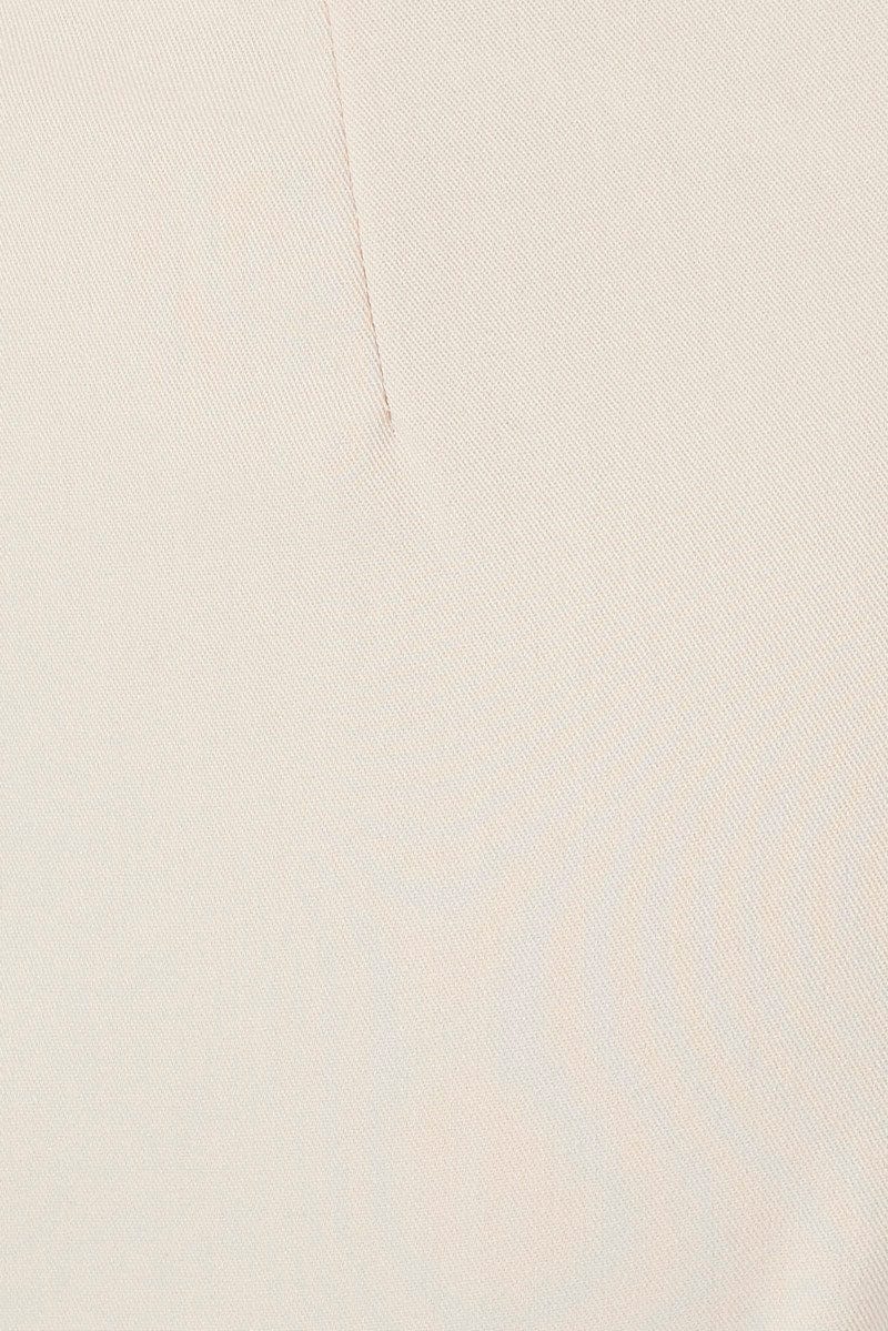 Beige Wide Leg Pants Low Rise