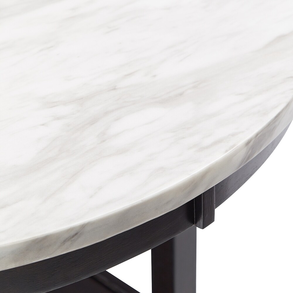 Balmforth White Faux Marble Round Dining Table by iNSPIRE Q Classic