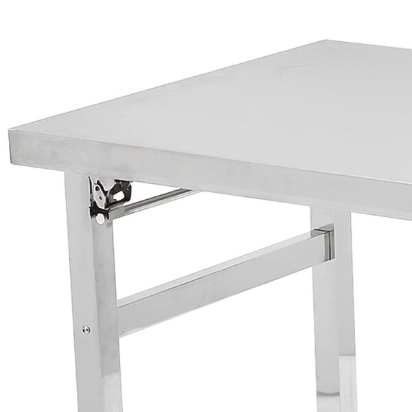 Stainless Steel Table，48 x 24 Inches Metal Prep and Work Table with Adjustable Undershelf