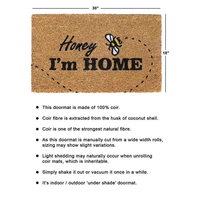 RugSmith Honey I Am Home Doormat - 18'' x 30''