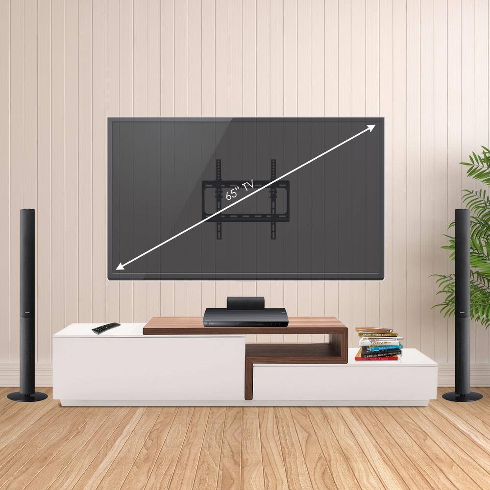 Furinno Modern Wall Mount TV Bracket for TV in Black FRLB001BK