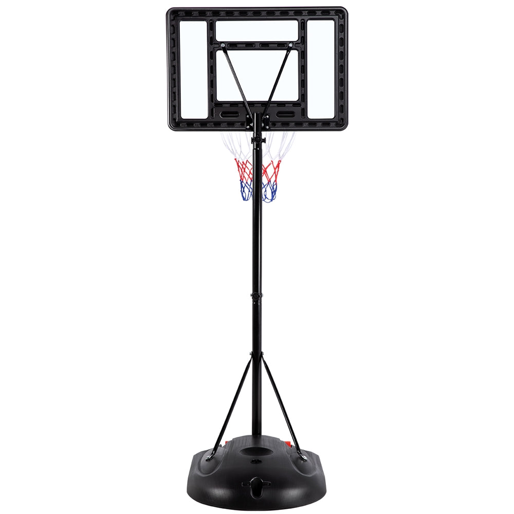 Easyfashion Portable Junior Basketball System Up to 8.2 Ft. for Kids， Junior and Youth for Indoor and Outdoor with Wheels