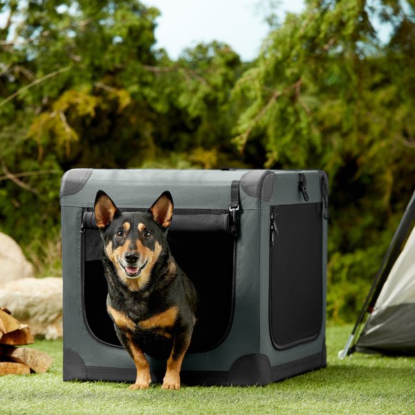 Frisco Indoor and Outdoor 3-Door Collapsible Soft-Sided Dog and Small Pet Crate