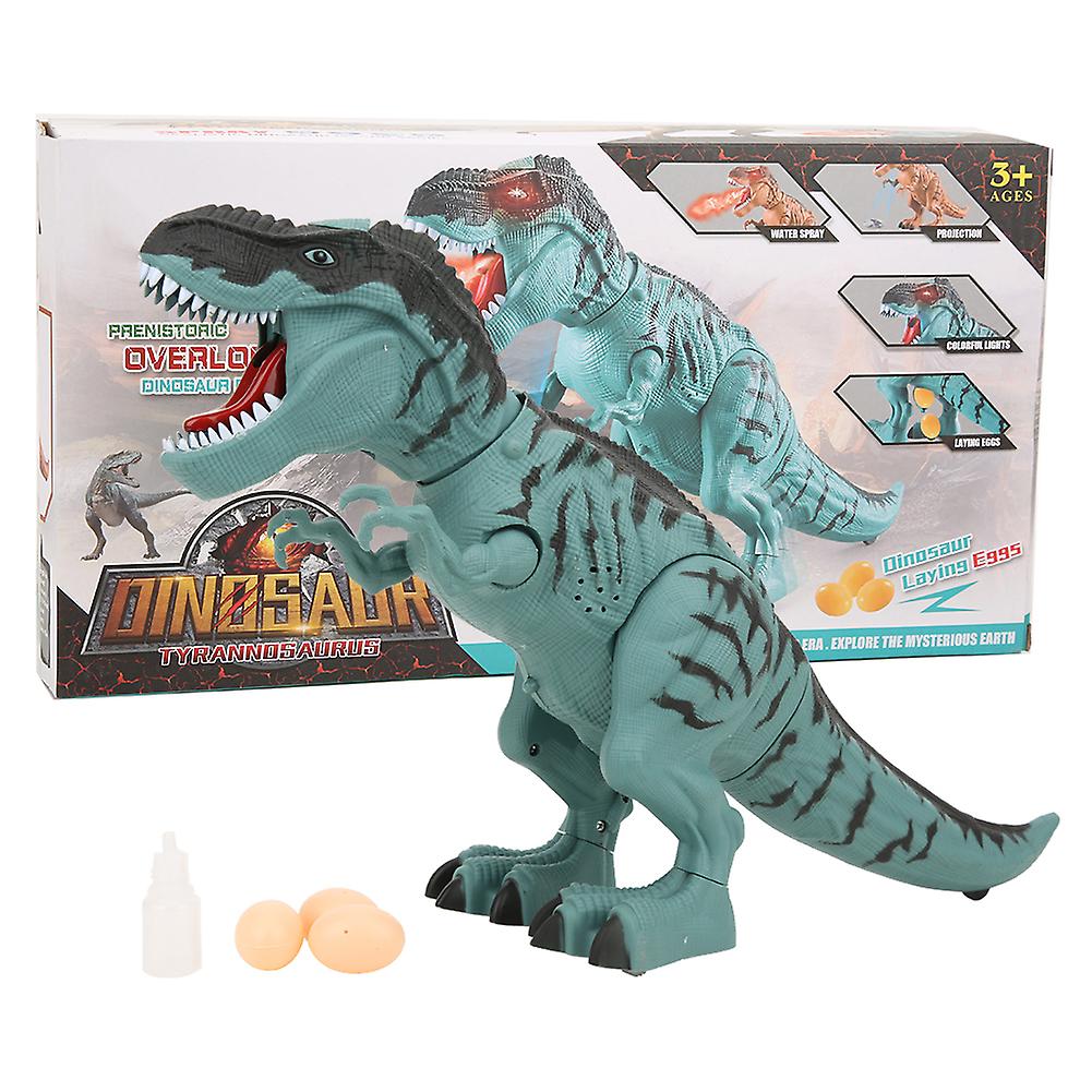 Electric Dinosaur Figures Intelligent Music Light Walking Spray Animals Model Kid Novelty Gift Toysblue