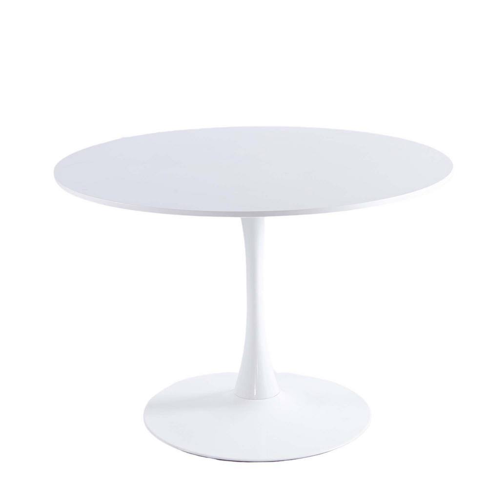 wetiny 42 in. White Big Dining Table MDF Dining Table Round Kitchen Table ZT23424573-42