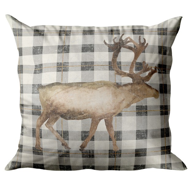 Santas Deer Ii By Pi Holiday Collection Minimalist Throw Pillow