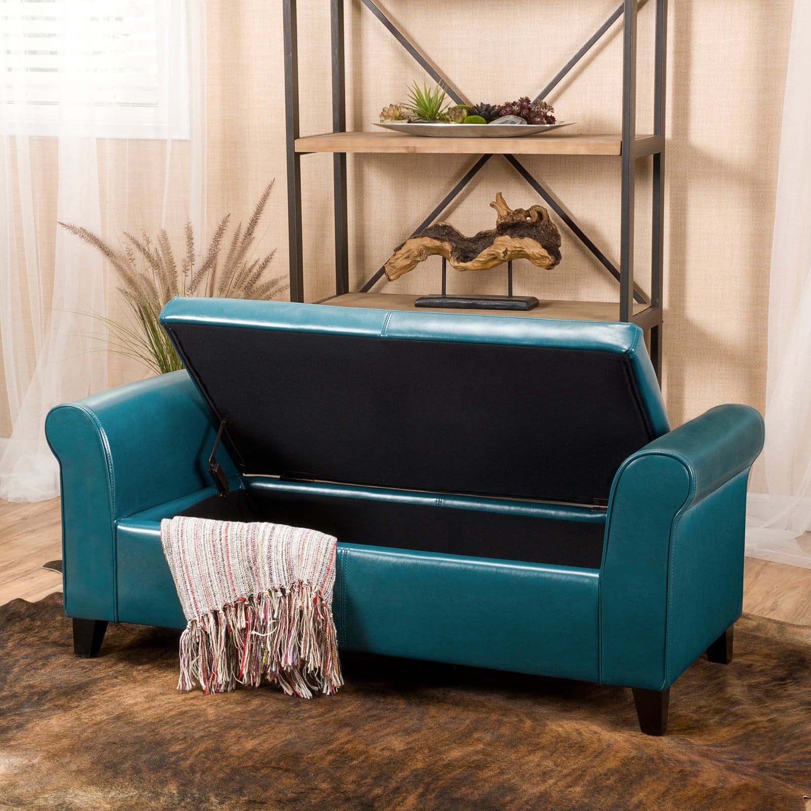 Martin Faux Leather Bedroom Bench with Storage