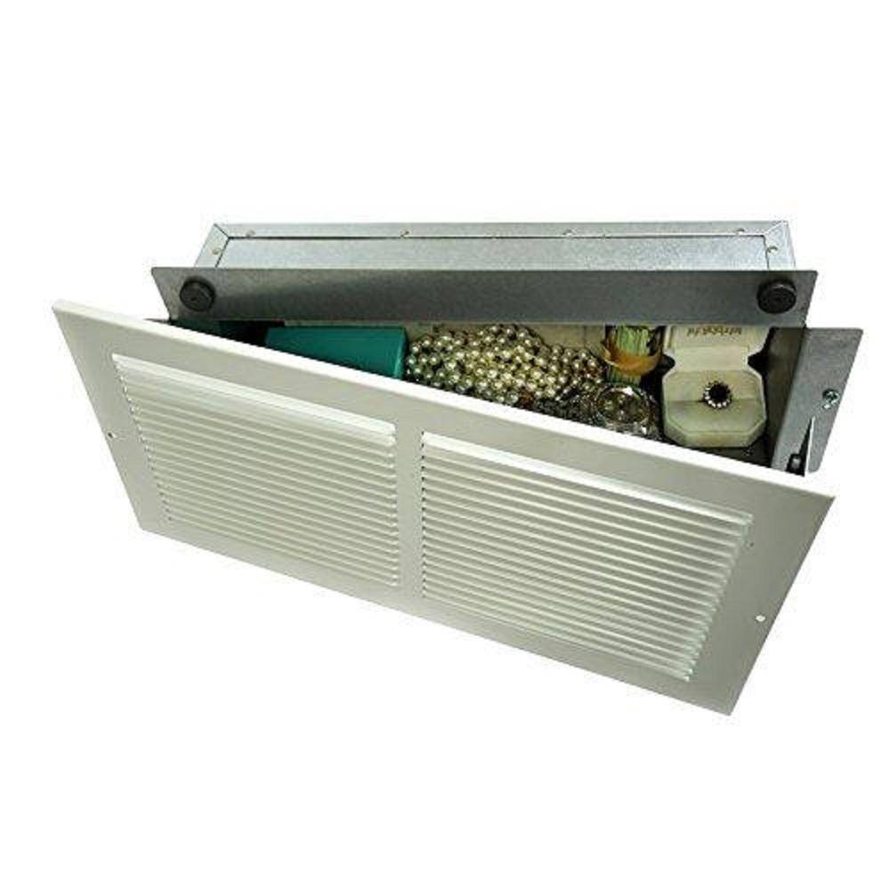 13.5 in. Steel Wall Register Safe White with Removable Magnetic Grille WS1