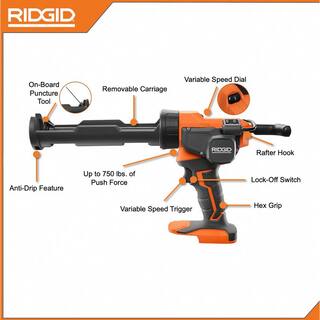 RIDGID 15 Amp Corded 12 in. Dual Bevel Sliding Miter Saw with 18V Cordless 10 oz. Caulk Gun and Adhesive Gun R4222-R84044B