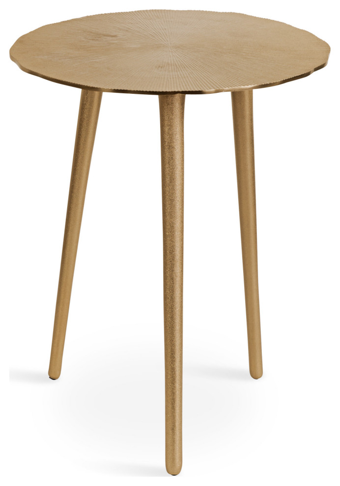 Sancia Round Side Table  Gold 15x15x20   Midcentury   Side Tables And End Tables   by Uniek Inc.  Houzz