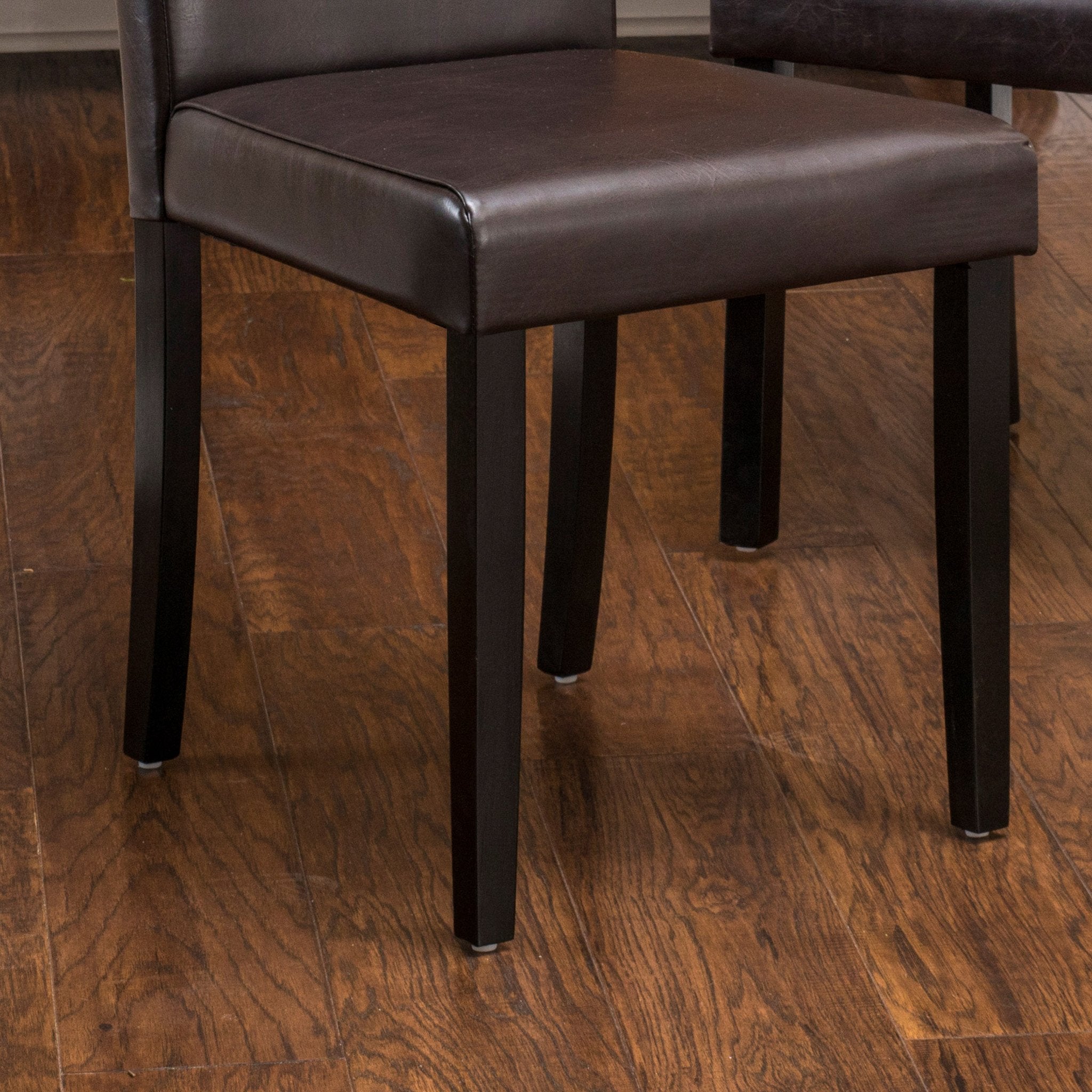 Esteban Brown Leather Parson Dining Chairs (Set of 2)