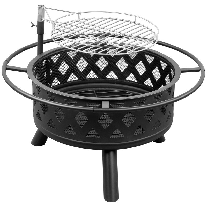 38 inch Outdoor Fire Pit Table with Cooking Grates