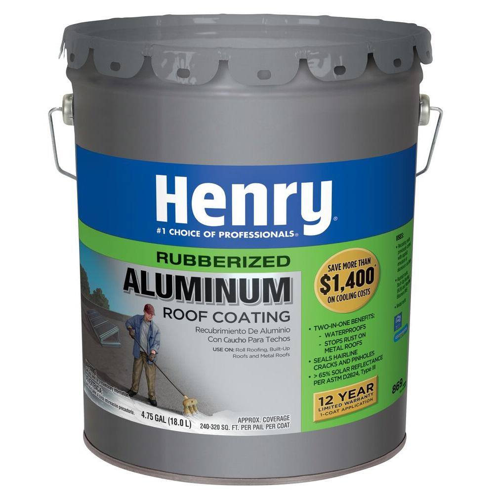 Henry 869 Rubberized Aluminum Roof Coating 4.75 gal. HE869019