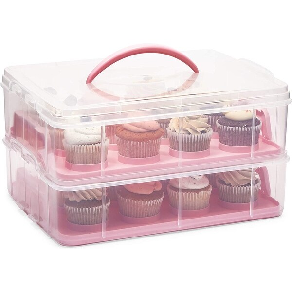 3 Tier Cupcake Carrier with Lid， Holds 36 Cupcakes (13.5 x 10.25 x 10.75 In)