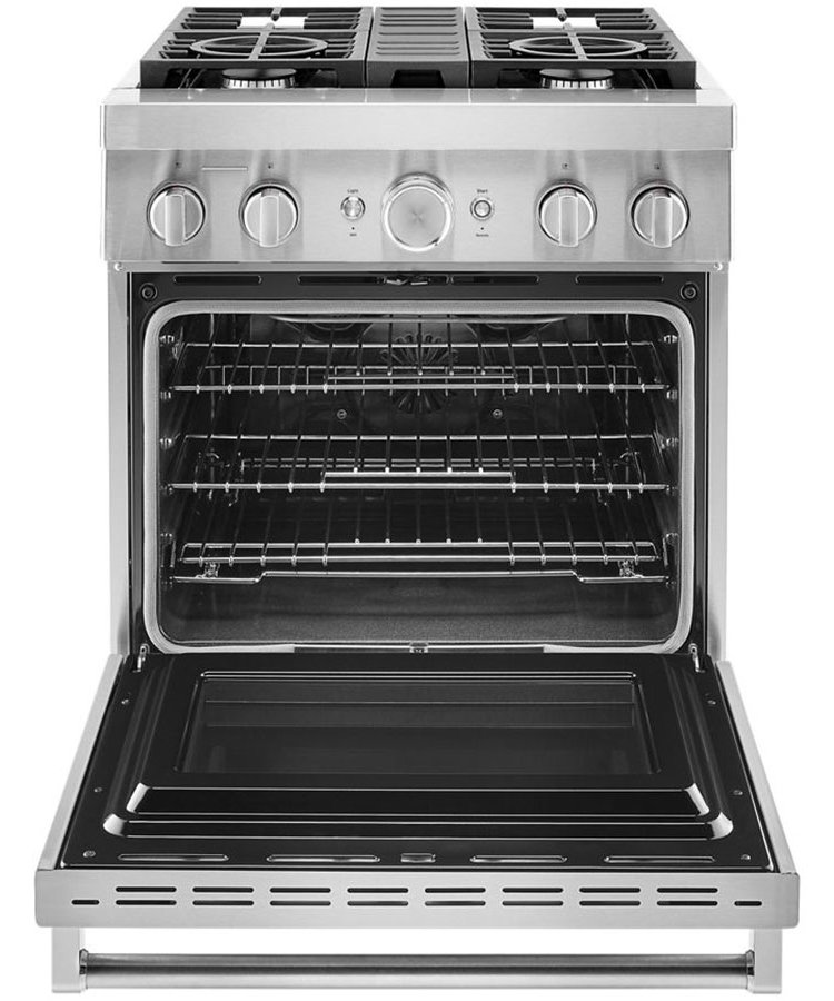 KitchenAid 30'' Stainless Steel Smart Commercial-Style Dual Fuel Range With 4 Burners