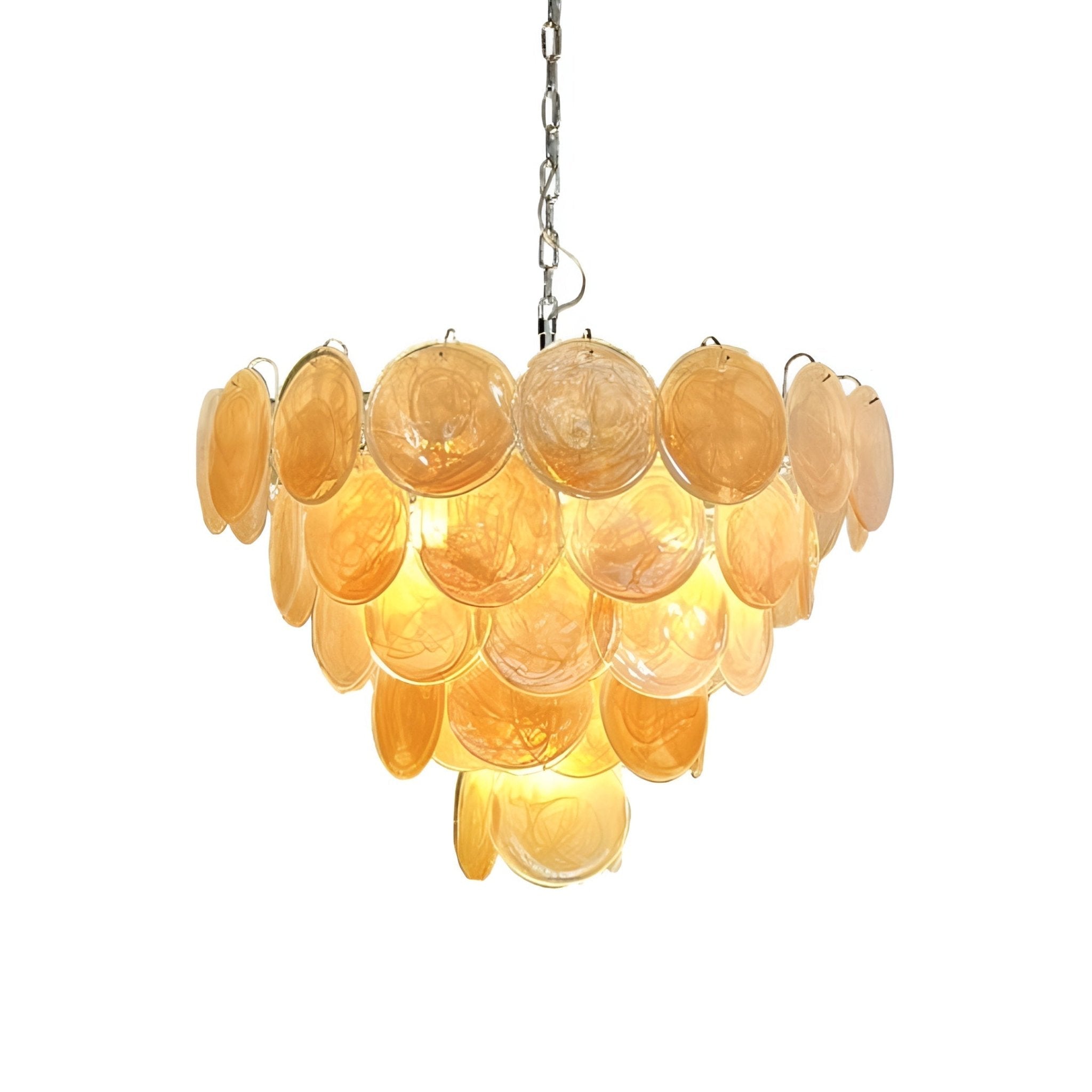 Orange Murano Disc Chandelier