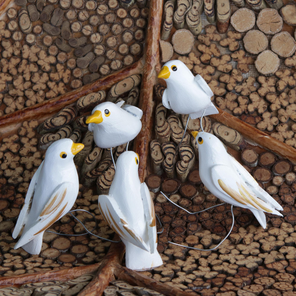 Novica Handmade Hope Doves Wood Ornaments (Set Of 5)   Christmas Ornaments   by NOVICA  Houzz