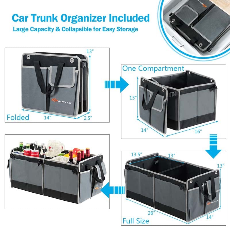 14 Cubic Feet Cargo Box, Waterproof Rooftop Cargo Carrier with Car Trunk Organizer, Heavy Duty Roof Storage Box