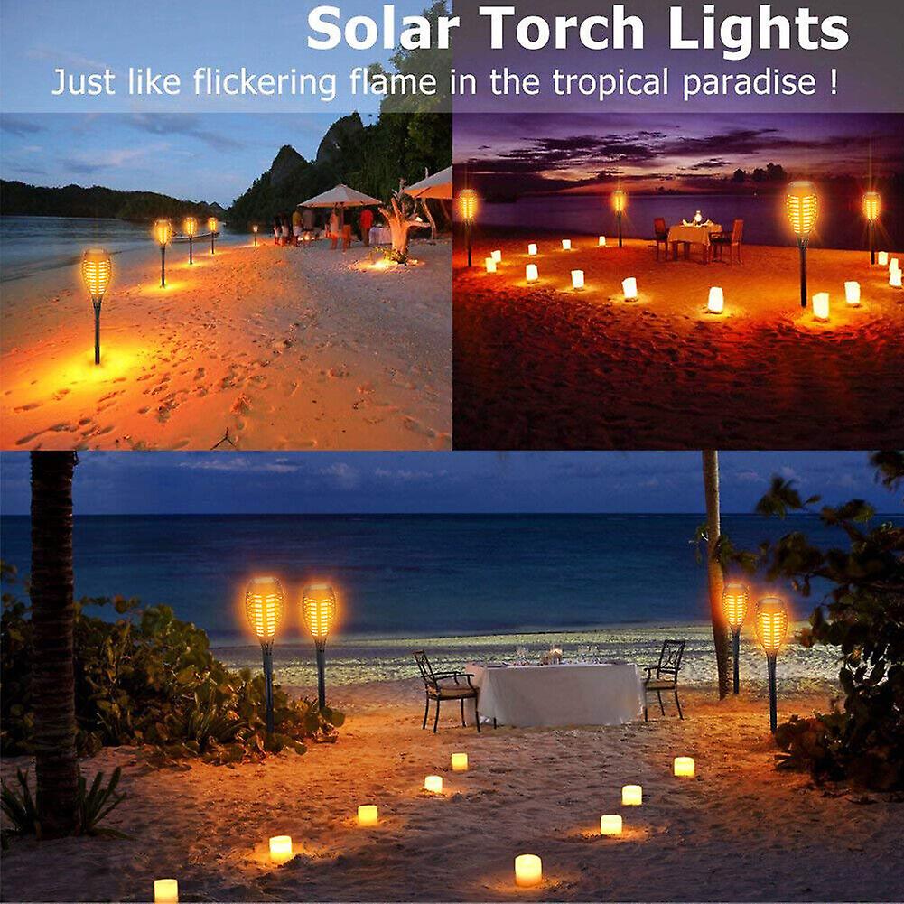 6 Pack Solar Torch Light With Flickering Flame，torch For Garden Decorations