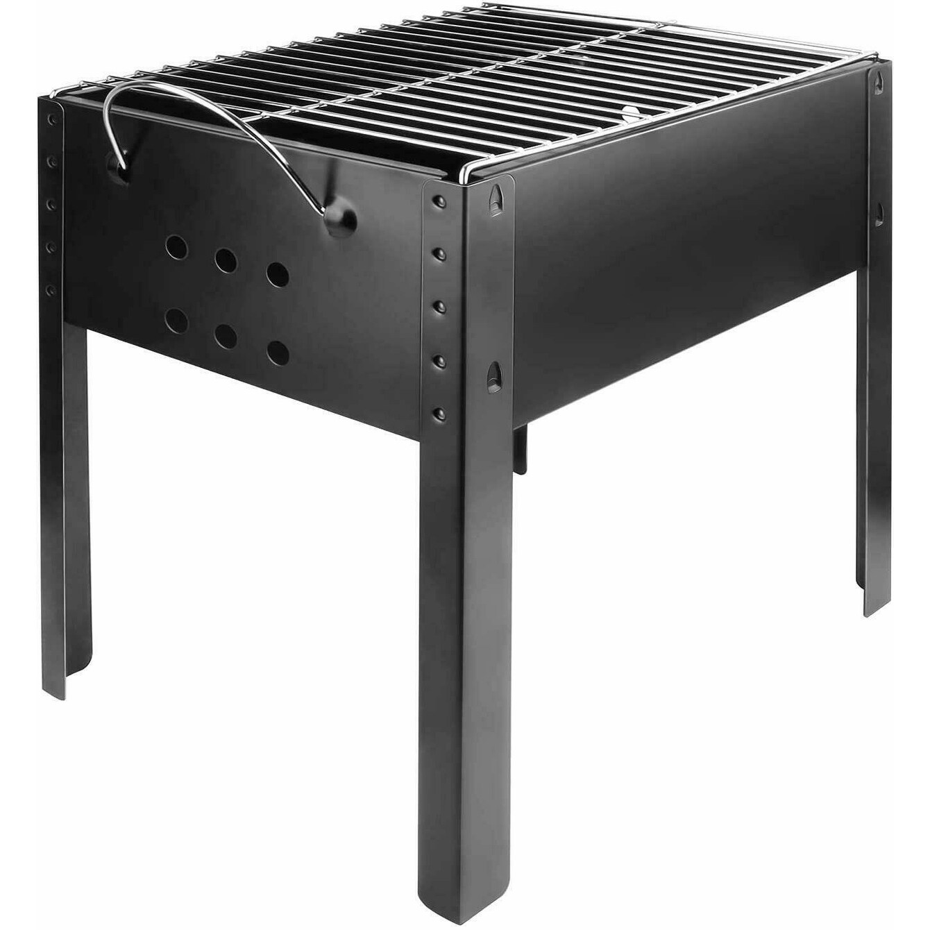 20” Portable Foldable Outdoor Charcoal Barbecue Grill Tabletop BBQ Grill Tool for Cooking Black