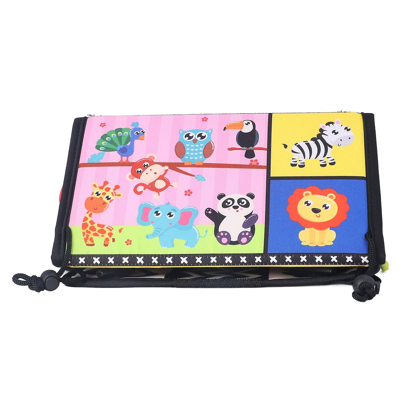 Baby Cloth Book Foldable Funny Early Education Cognition Ring Paper High Contrast Infant Cloth Book Mirror Toys