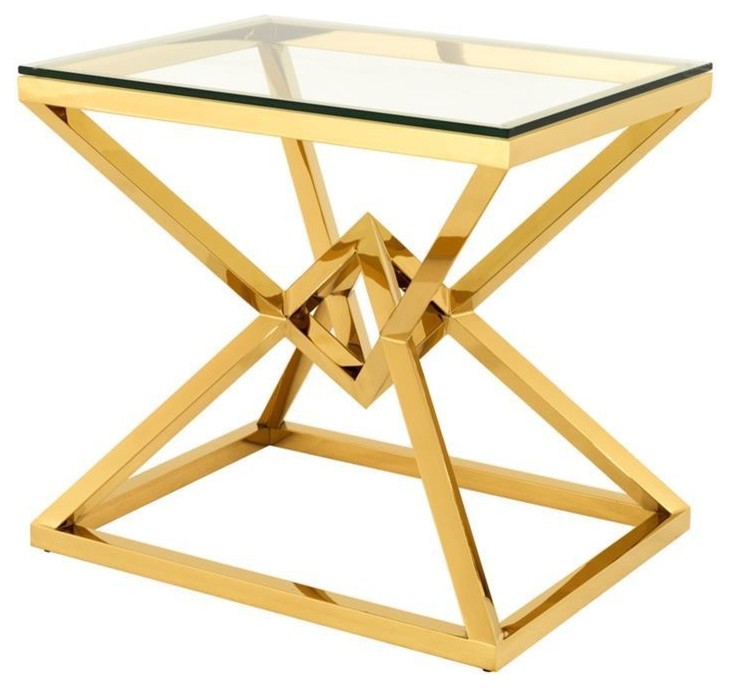 Gold Side Table  Eichholtz Connor   Contemporary   Side Tables And End Tables   by Oroa   Distinctive Furniture  Houzz